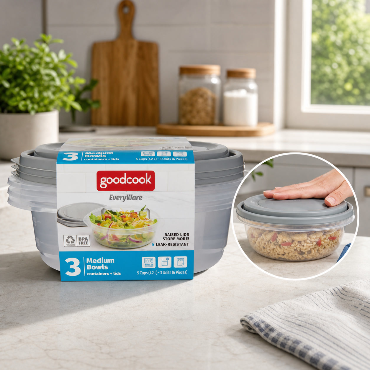 Meal Prep Containers - 6 Contenitori Rotondi per Alimenti da