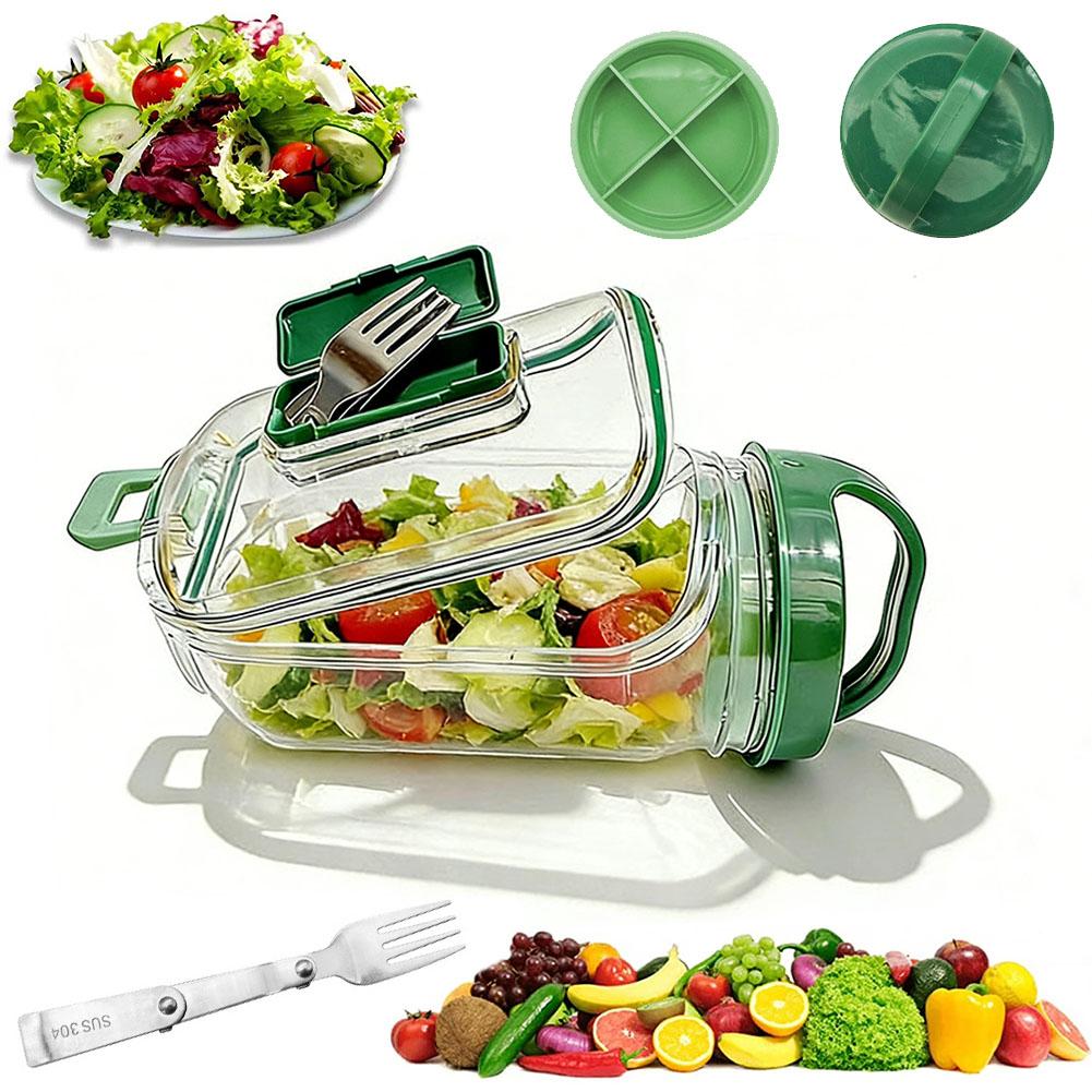 Meal Prep Containers - Contenitore Portatile per Insalata con Forchetta