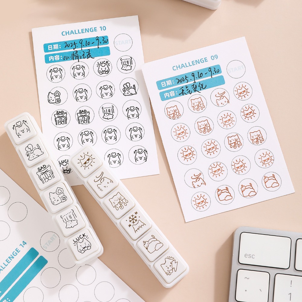 Meal Prep Notebook - Serie Good Mood: Mini Timbri a