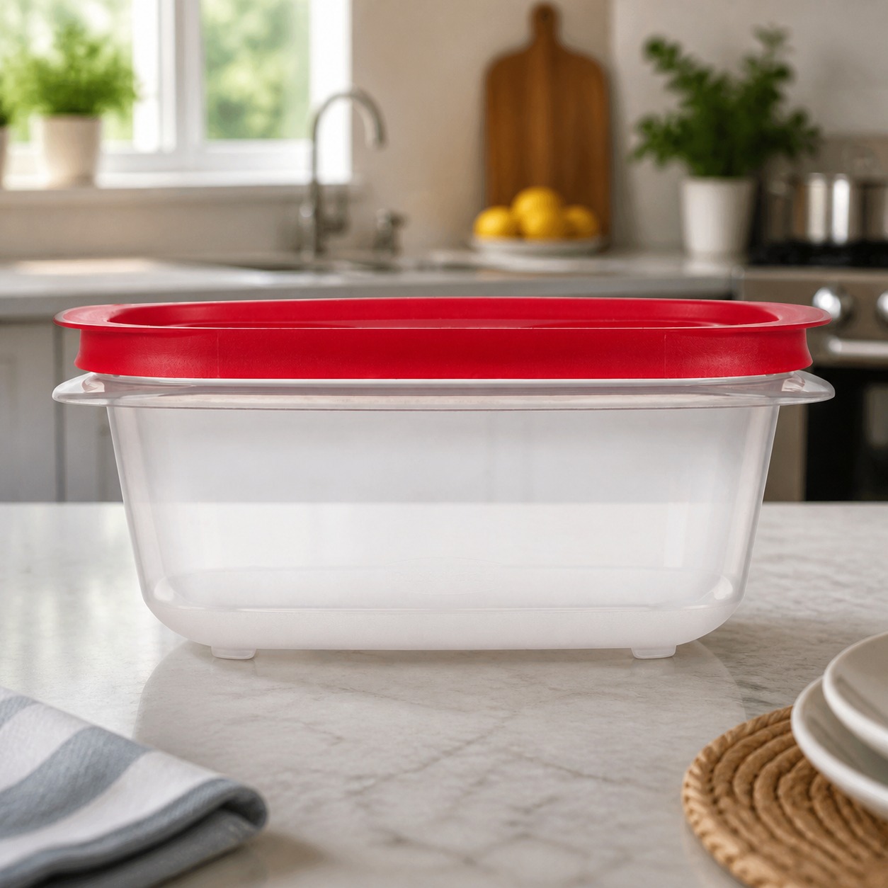 Meal Prep Containers - Contenitore Rettangolare Rosso per Alimenti con